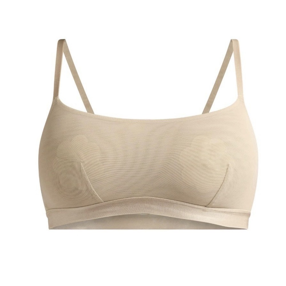 Joyspun Women's Mesh Bralette, Size Small - Beige